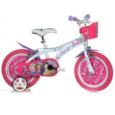 Barbie ružovo-biely detský bicykel veľkosti 12 - Dino Bikes bicykel