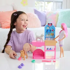Barbie veterinárna klinika na sadrovanie s bábikou s ružovými vlasmi - Mattel obrázok 4
