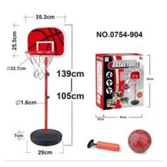 Basketbalová doska na stojane s pumpou a loptou obrázok 2