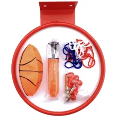 Basketbalový set s prsteňom, farebnou sieťou, loptou a pumpou 24cm obrázok 4