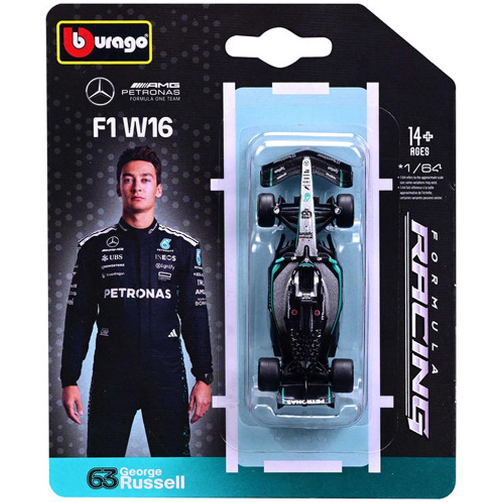 Bburago: Mercedes-AMG Petronas F1 W16 F1 (2025/) pretekárske auto kovový model 1/64 (George Russel #68)