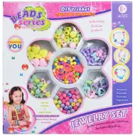 Beads Series: Set na výrobu šperkov 300+ farebných perál v rôznych tvaroch