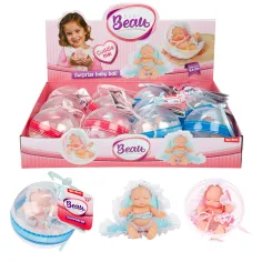 BEAU Baby spacírujúca bábika prekvapenie v guličke v dvoch variantoch 8,5 cm 1ks