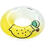 Bestway: Nafukovací kruh s citrónovým vzorom a držadlom 114 cm