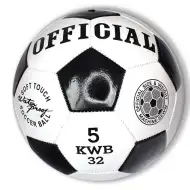 Bielo-čierna futbalová lopta z umelej kože 23cm