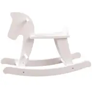 Biely drevený hojdací koník - Woodyland