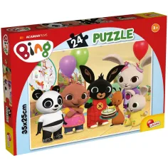 Bing a priatelia Šťastné narodeniny! 24ks puzzle 35x25cm - Lisciani