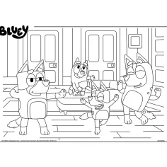Bluey a priatelia 2 v 1 4x48-dielne maxi podlahové puzzle a omaľovánka 35x25 cm - Lisciani obrázok 4