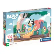 Bluey pes šmýka sa na 104 kusovom Supercolor puzzle - Clementoni