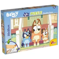 Bluey psíky na schodoch 2 v 1, 24-dielne puzzle a omaľovánka 35x25 cm – Lisciani