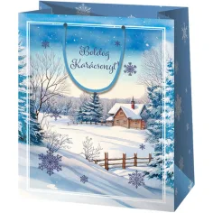 Cardex: Snehová krajina vianočná veľká darčeková taška 26x13x33cm