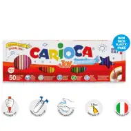 Carioca Joy 50 dielny set zmazateľných fixiek v polmetrovom balení