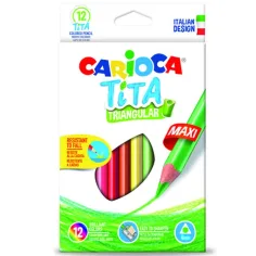 Carioca: Tita maxi trojuholníková farebná ceruzka 12ks