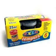 Čierna tempera v tégliku 6x35 g - Carioca