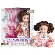 Cikajúca bábika s hnedými vlasmi, so zvukom a príslušenstvom