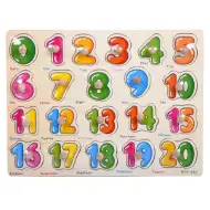 Čísla, drevené puzzle 0-20
