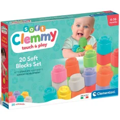 Clemmy: Touch & Play mäkká farebná stavebnica 20ks sada - Clementoni