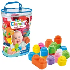 Clemmy: Mäkké farebné stavebné kocky pre bábätká 20ks sada - Clementoni