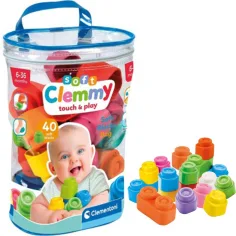 Clemmy: Mäkké farebné stavebné kocky pre bábätká 40ks set - Clementoni