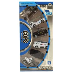 Cops Die-Cast: 6-dielny set policajných autíčok obrázok 2
