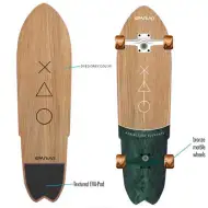 Cruiser bronzový skateboard s drevným efektom 28"