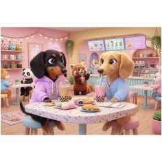 Dachshundy v kaviarni 300-dielny puzzle - Trefl obrázok 2