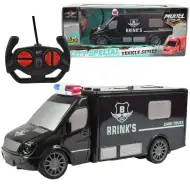 Diaľkovo ovládaný mikrobus na prepravu peňazí so svetelnými efektmi v mierke 1/30 20cm