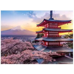 Diamantové puzzle: Japonská pagoda diamantový maliarsky set 30x40cm