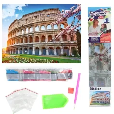 Diamantové puzzle: Rímsky Koloseum diamantový maliarsky set 30x40cm obrázok 2