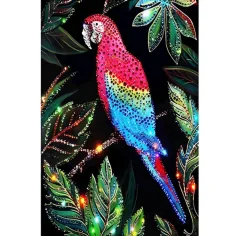 Diamantové puzzle: Sada na maľovanie diamantom Papagáj 10x15cm