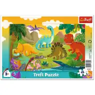 Dinosaurus 15 dielne rámové puzzle - Trefl