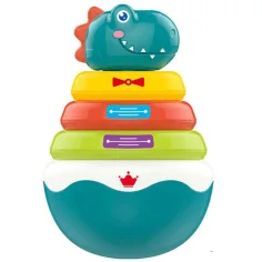 Dinosaurus prstencová pyramída, hračka na rozvoj zručností obrázok 2