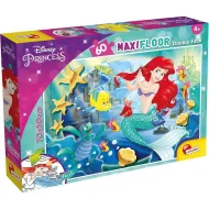 Disney Ariel 2 v 1, maxi puzzle s 60 dielikmi a omaľovánka 70x50 cm - Lisciani