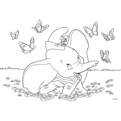 Disney Dumbo 2 v 1, maxi puzzle s 35 dielikmi a omaľovánka 70x50 cm – Lisciani obrázok 2