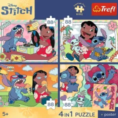 Disney Lilo & Stitch - 4 x 88 ks Premium Plus Kids puzzle - Trefl obrázok 2