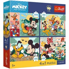 Disney Mickey myš a priatelia – 4 x 88 ks Premium Plus Kids puzzle – Trefl