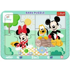 Disney Minnie a Mickey myši dobrodružstvá 2 v 1 rámček baby puzzle - Trefl