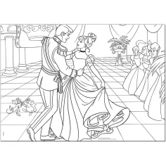 Disney Popoluška 2 v 1, maxi puzzle s 35 dielikmi a omaľovánka 70x50 cm – Lisciani obrázok 2