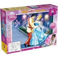 Disney Popoluška 2 v 1, maxi puzzle s 35 dielikmi a omaľovánka 70x50 cm – Lisciani