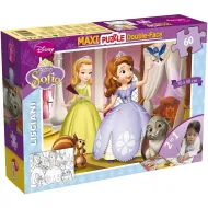 Disney Princezná Sofia 2 v 1 60-dielne maxi puzzle a omaľovánka 70x50 cm - Lisciani