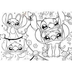 Disney Stitch 2 v 1 250ks puzzle a omaľovánka 50x35cm - Lisciani obrázok 2
