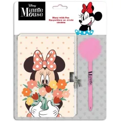 Disney: Minnie Myš tajný denník s zámkom a pom-pom perom 12x18cm 60 strán