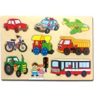 Drevená puzzle skladačka vozidlá