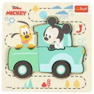 Drevené vkladacie puzzle Disney Mickey Mouse v aute - Trefl