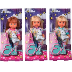 Evi Love: Évi bábika v pyžame s jednorožcom v rôznych variantoch - Simba Toys