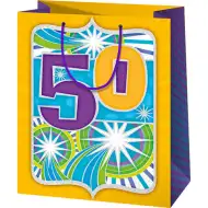 Exkluzívna darčeková taška normálnej veľkosti k 50. výročiu 11x6x15cm