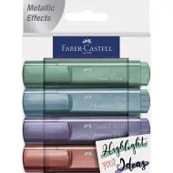 Faber-Castell: 4 dielny set metalických zvýrazňovačov 1546
