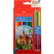 Faber-Castell: Farebné ceruzky 12 ks + 3 ks Bicolor