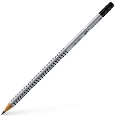 Faber-Castell: Grip grafitová ceruzka +guma B strieborná