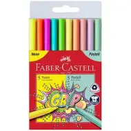 Faber-Castell: Grip neónové a pastelové fixky 5+5 dielny set